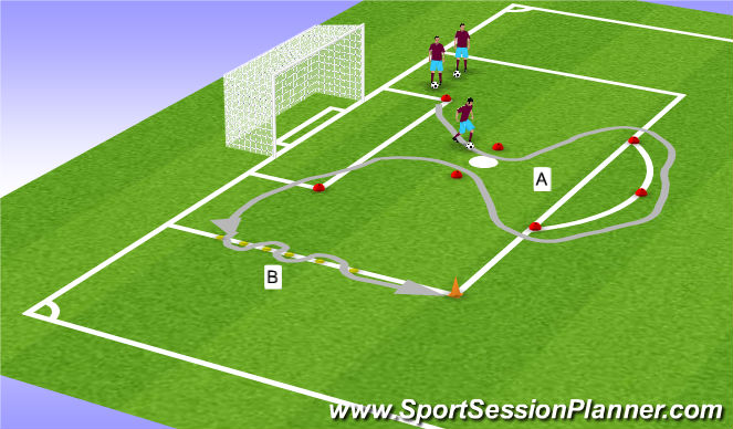 Football/Soccer Session Plan Drill (Colour): 6. FCM - Driblebane
