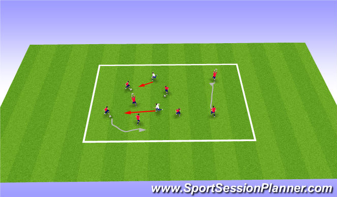 Football/Soccer Session Plan Drill (Colour): Warm-Up - Freeze Tag