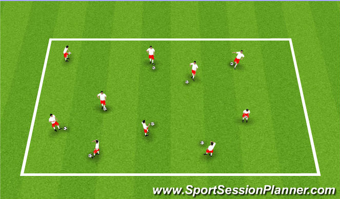 Football/Soccer Session Plan Drill (Colour): Ball Control