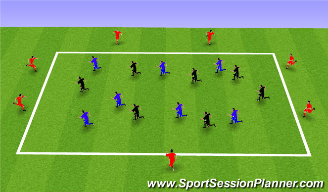 Football/Soccer Session Plan Drill (Colour): Rondo control/pase