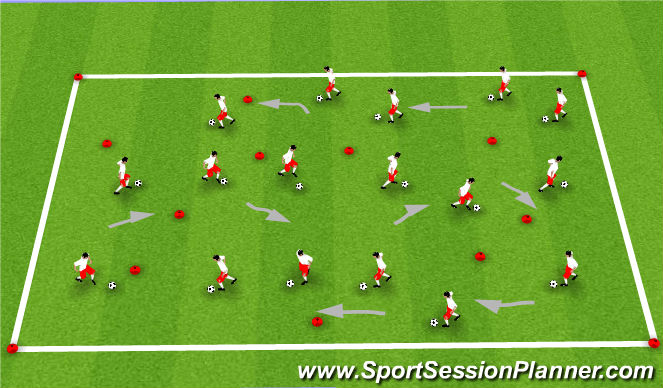 Football/Soccer Session Plan Drill (Colour): Arrival Activity/Warm-Up