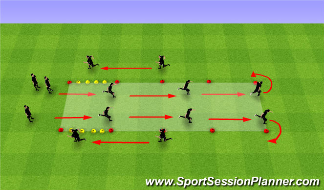 Football/Soccer Session Plan Drill (Colour): Warm Up - Movement Prep  (FIFA)