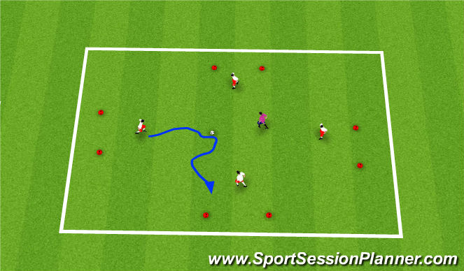 Football/Soccer Session Plan Drill (Colour): 1v1v1v1-Game
