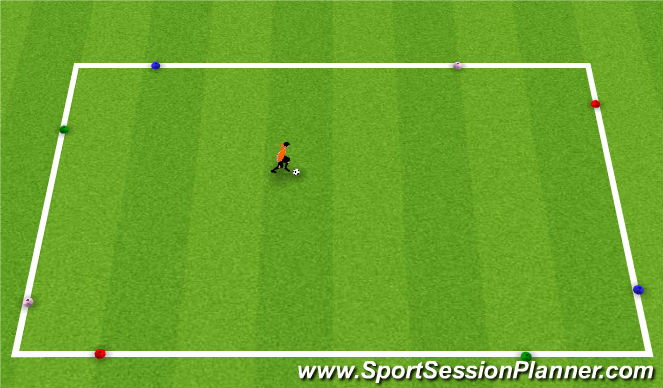 Football/Soccer Session Plan Drill (Colour): Ball Skills Warm Up