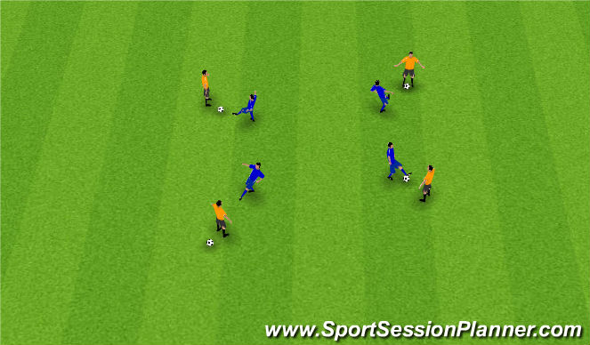 Football/Soccer Session Plan Drill (Colour): Dribble, Pass and collect
