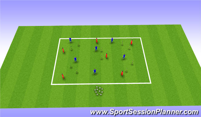 Football/Soccer Session Plan Drill (Colour): 6v6 to pole gates