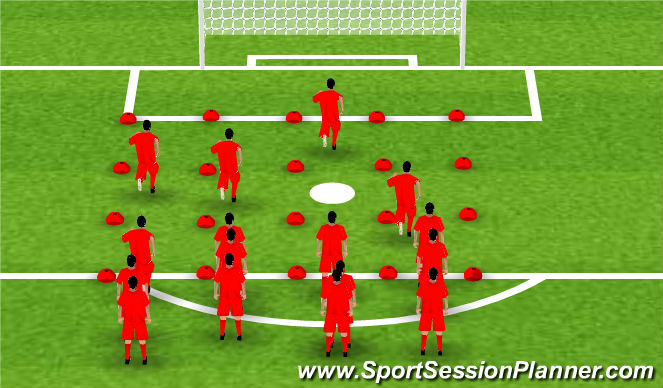 Football/Soccer Session Plan Drill (Colour): Warm Up