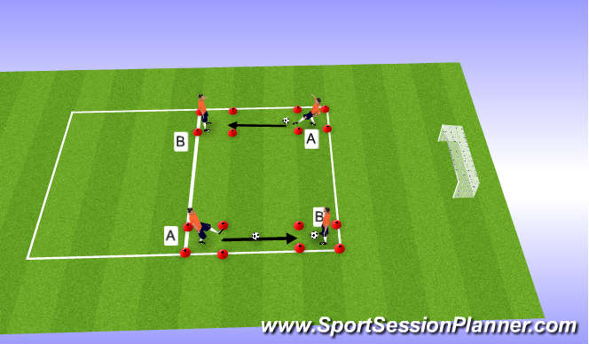 Football/Soccer Session Plan Drill (Colour): Control-golpeo