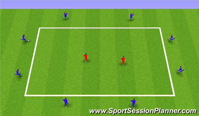 Football/Soccer Session Plan Drill (Colour): Rondo 8v2