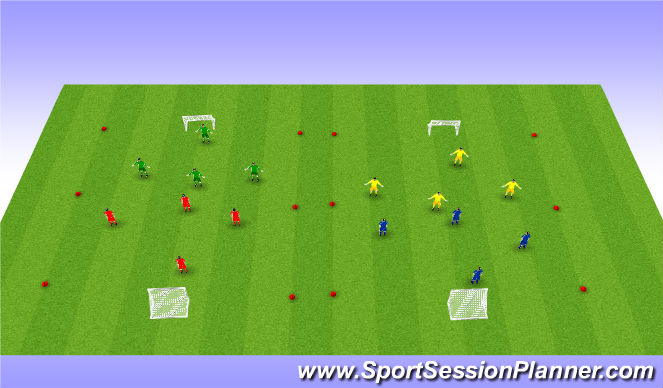 Football/Soccer Session Plan Drill (Colour): 4v4 Tourney