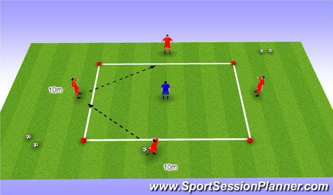 Football/Soccer Session Plan Drill (Colour): Rondo - 9's & 10's