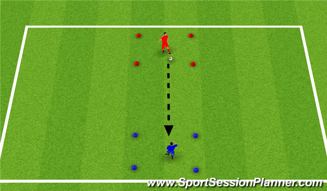 Football/Soccer Session Plan Drill (Colour): Passing/Recieving fun game
