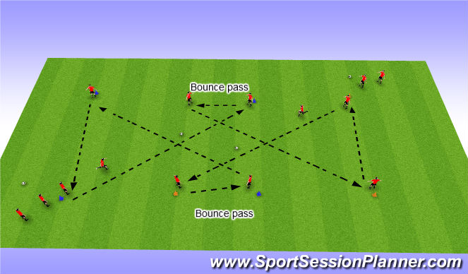 Football/Soccer Session Plan Drill (Colour): Passing Warm up