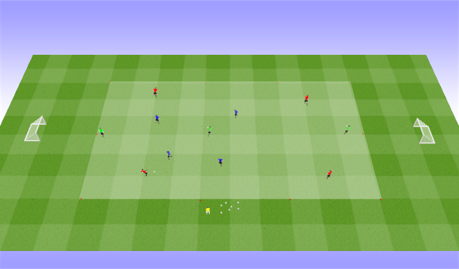 Football/Soccer Session Plan Drill (Colour): 4v4+3