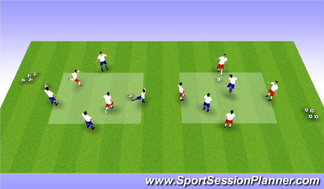 Football/Soccer Session Plan Drill (Colour): 4v1 Rondo