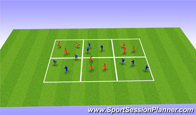 Football/Soccer Session Plan Drill (Colour): Dribling Zone