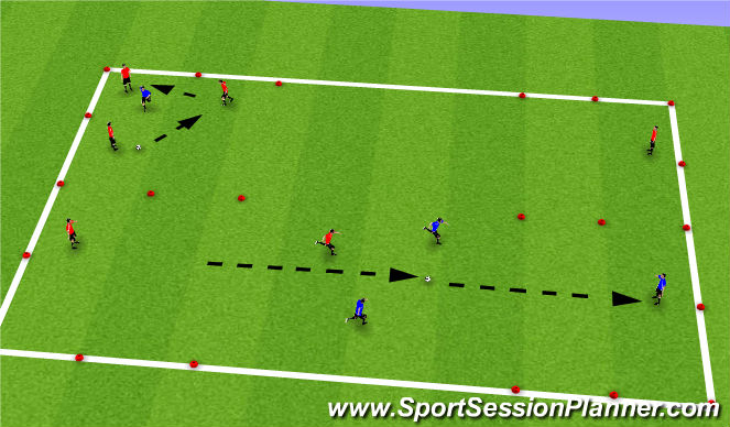 Football/Soccer Session Plan Drill (Colour): 3v1 Transition Rondos