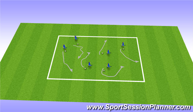 Football/Soccer Session Plan Drill (Colour): Fundamentals Skill / Ball Each 