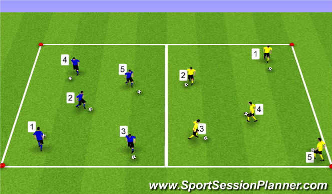 Football/Soccer Session Plan Drill (Colour): #'s Knockout