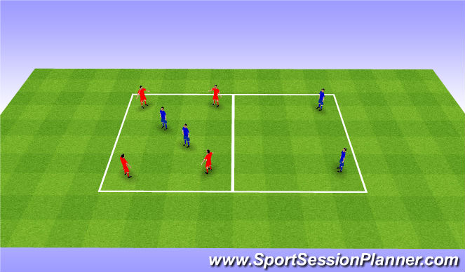 Football/Soccer Session Plan Drill (Colour): Rondo 4v2+2. Dziadek 4v2+2.