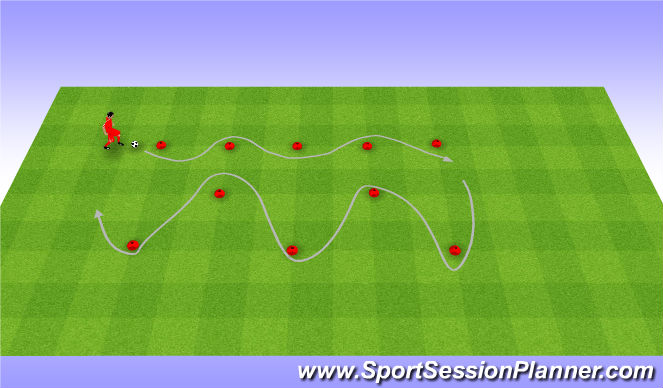 Football/Soccer Session Plan Drill (Colour): Rozgrzewka. Warm up (10')