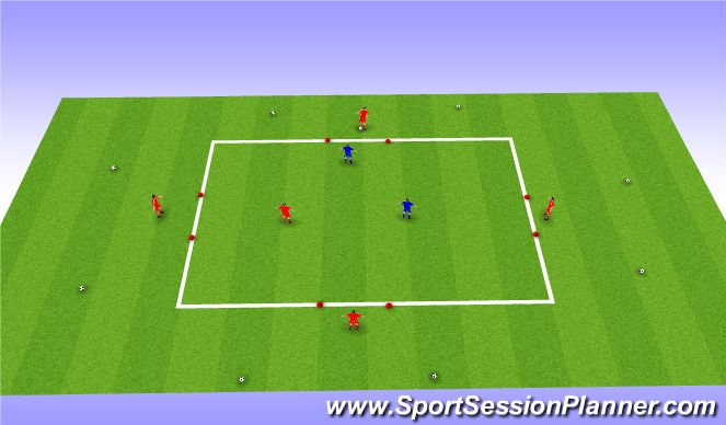 Football/Soccer Session Plan Drill (Colour): 5v2's transition