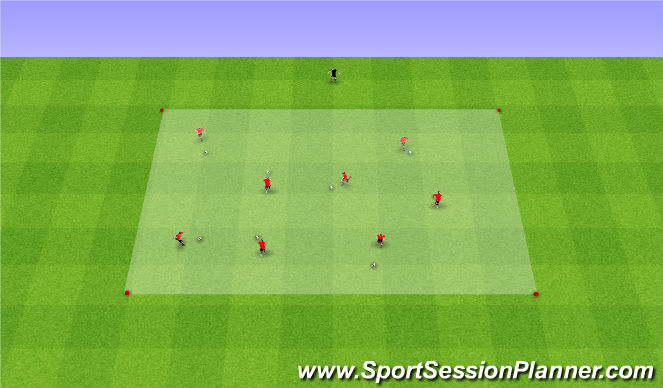 Football/Soccer Session Plan Drill (Colour): Dribbling Warm-up + SHARK