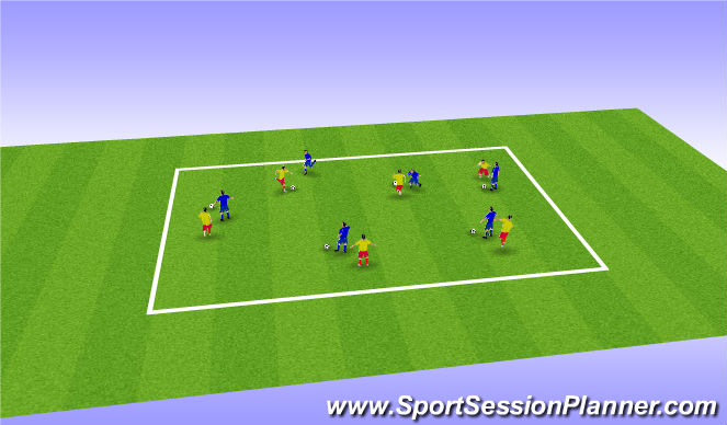Football/Soccer Session Plan Drill (Colour): 1v1 possession exercise