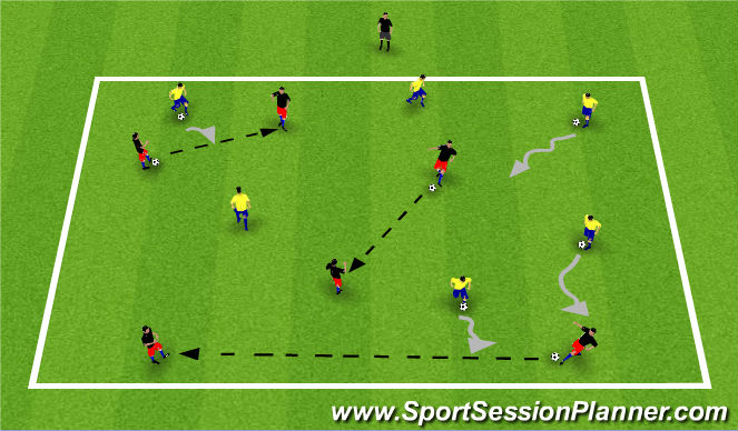Football/Soccer Session Plan Drill (Colour): warm up, passing and moving