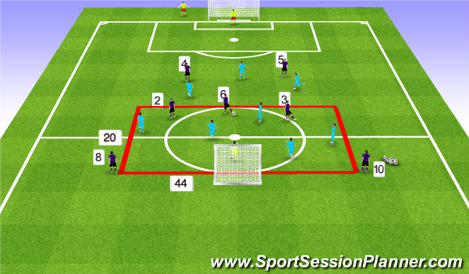 Football/Soccer Session Plan Drill (Colour): Group Game: Drop