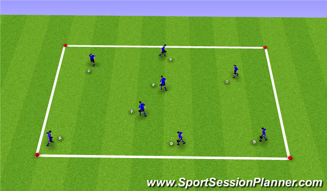 Football/Soccer Session Plan Drill (Colour): Dribble in a Box