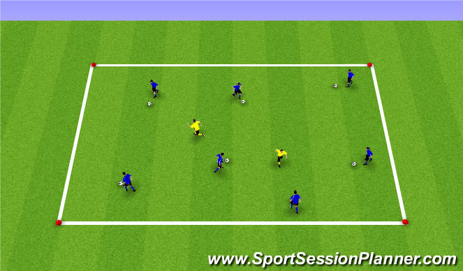 Football/Soccer Session Plan Drill (Colour): Frozen Tag