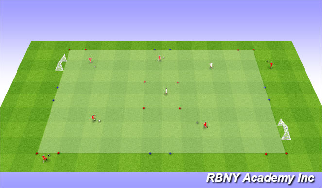 Football/Soccer Session Plan Drill (Colour): Progression 1