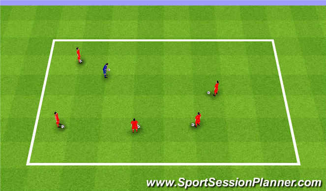 Football/Soccer Session Plan Drill (Colour): Tag with ball. Berek z piłką.