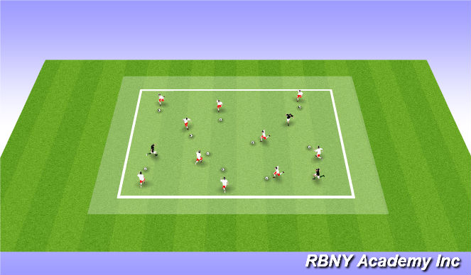 Football/Soccer Session Plan Drill (Colour): Spider Web Tag - Suggested Warm Up