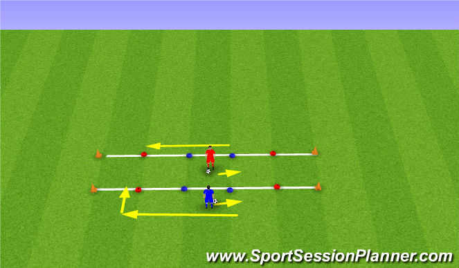 Football/Soccer Session Plan Drill (Colour): Caught me if you can