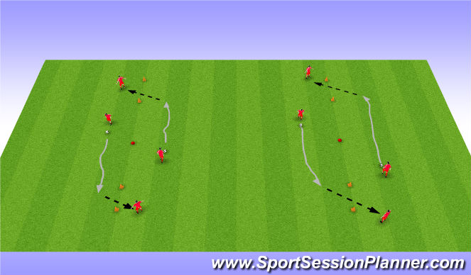 Football/Soccer Session Plan Drill (Colour): Warmup / Technical