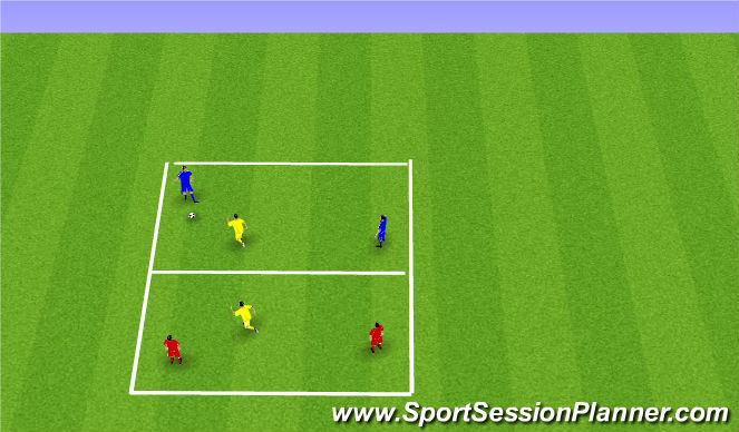 Football/Soccer Session Plan Drill (Colour): A43 - Possession (2v1 + 2v1)
