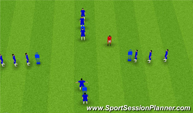 Football/Soccer Session Plan Drill (Colour): Passing under pressure