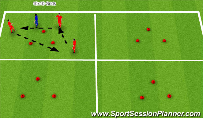 Football/Soccer Session Plan Drill (Colour): Passing and Moving