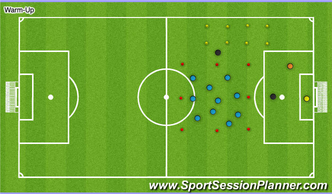 Football/Soccer Session Plan Drill (Colour): Warm-Up