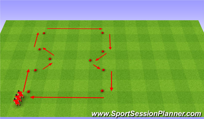 Football/Soccer Session Plan Drill (Colour): Warm up. Rozgrzewka.