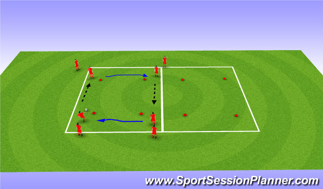 Football/Soccer Session Plan Drill (Colour): Passing & Receving