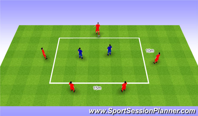 Football/Soccer Session Plan Drill (Colour): Rondo 5v2 Quick Change From Attack to Defence. Dziadek 5v2 Szybkie Przejście z Ataku do Obrony.