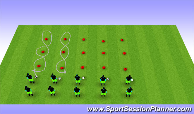 Football/Soccer Session Plan Drill (Colour): Dribbling Test