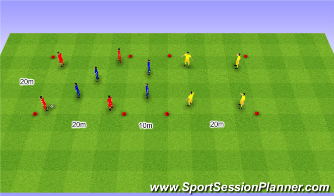 Football/Soccer Session Plan Drill (Colour): Rondo 4v4+4. Dziadek 4v4+4 (10').