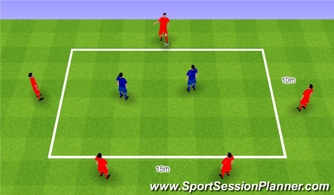 Football/Soccer Session Plan Drill (Colour): Rondo 5v2 Quick Change From Attack to Defence. Dziadek 5v2 Szybkie Przejście z Ataku do Obrony.