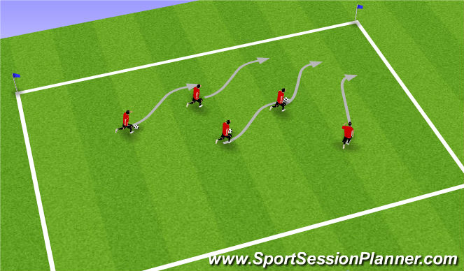 Football/Soccer Session Plan Drill (Colour): Team Reaction Dribbling