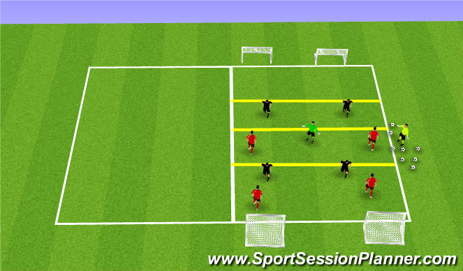 Football/Soccer Session Plan Drill (Colour): 4v4 + 1 Breaking Line Game