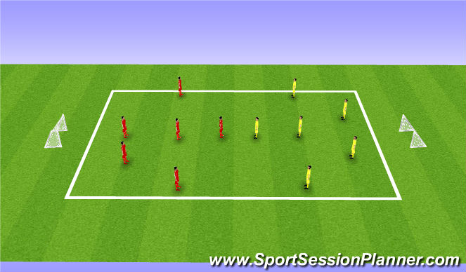 Football/Soccer Session Plan Drill (Colour): Small Sided Warmup Game (6v6)